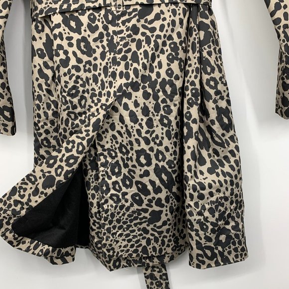Dana Buchman Trench Coat Leopard Print Double Breasted Jacket - Picture 9 of 14